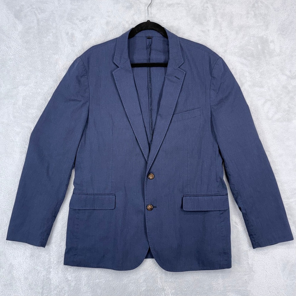 J.Crew Ludlow Blazer Men 44R Blue Unstructured Somelos Stretch Cotton Sport Coat
